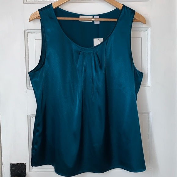 Chico's Tops - CHICO’S SILKY SPLENDOR TANK MALLARD TEAL